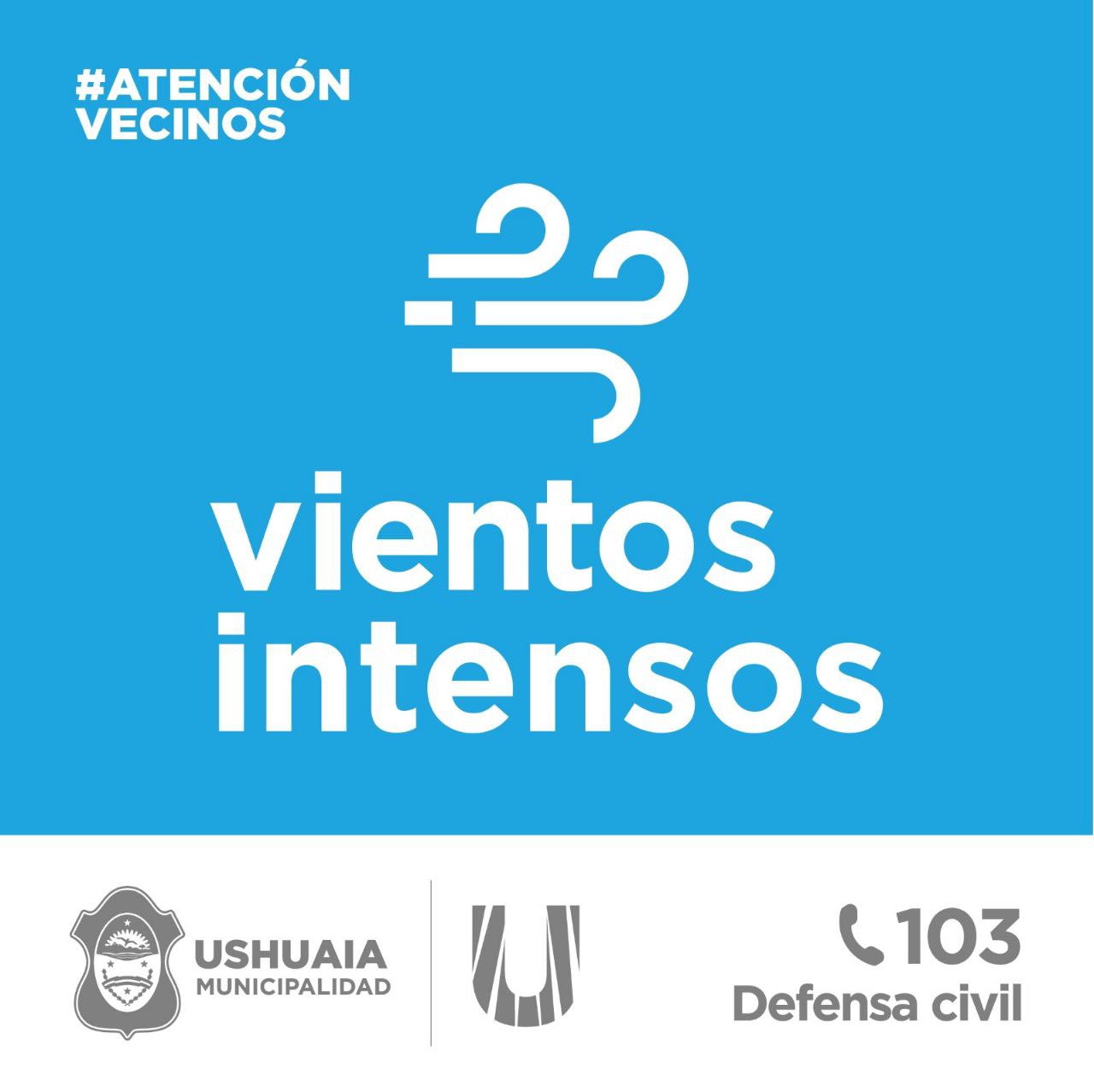DEFENSA CIVIL USHUAIA REALIZA RECOMENDACIONES POR FUERTES VIENTOS 