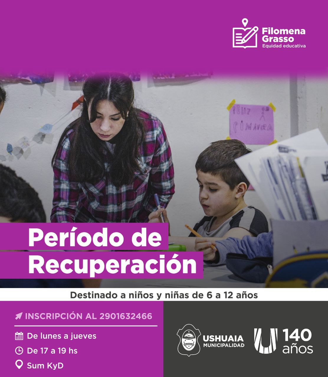 La propuesta municipal se dictará de lunes a jueves en el SUM del KyD