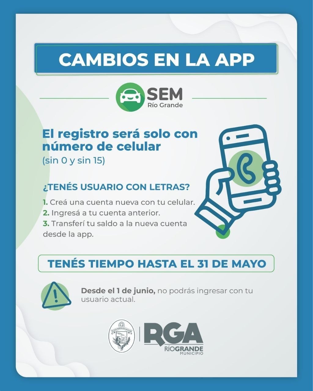 EL MUNICIPIO RECUERDA LOS CAMBIOS QUE SE IMPLEMENTARÁN EN LA APP DEL ESTACIONAMIENTO MEDIDO